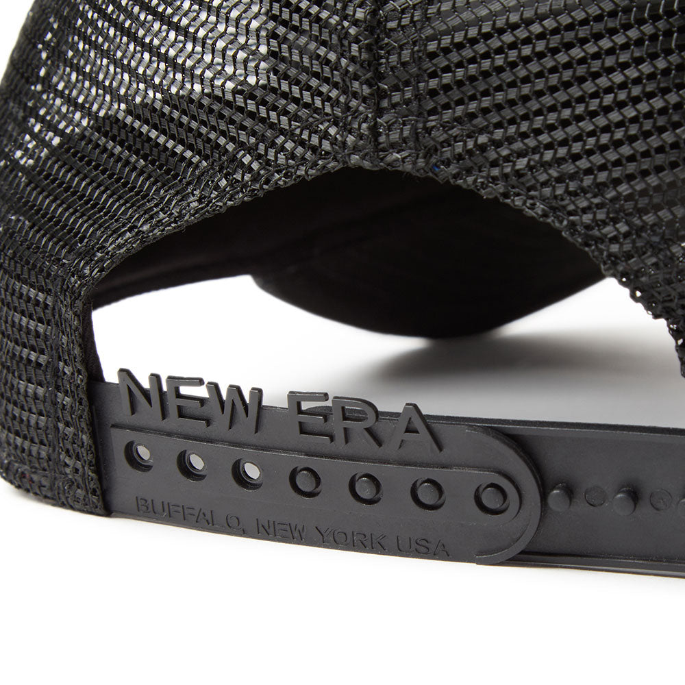 New Era Wordmark Denim Black 9FORTY A-Frame Trucker Snapback Cap