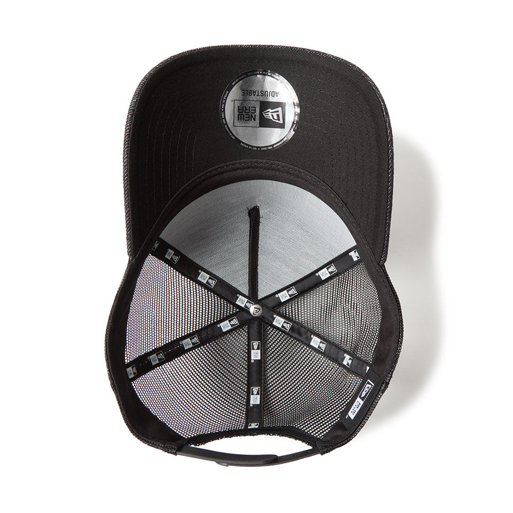 New Era Wordmark Denim Black 9FORTY A-Frame Trucker Snapback Cap
