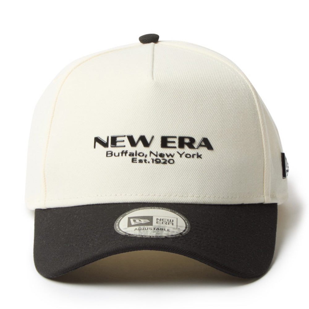 New Era Wordmark TPU Logo and Metal Flag White Black 9FORTY Adjustable Cap