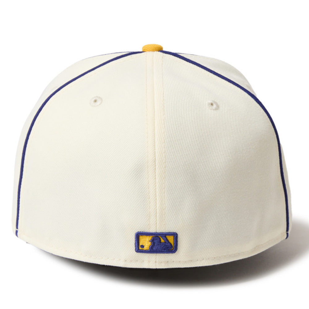 New Era Los Angeles Dodgers Pipping Two Tone Creme Yellow 59FIFTY Fitted Cap