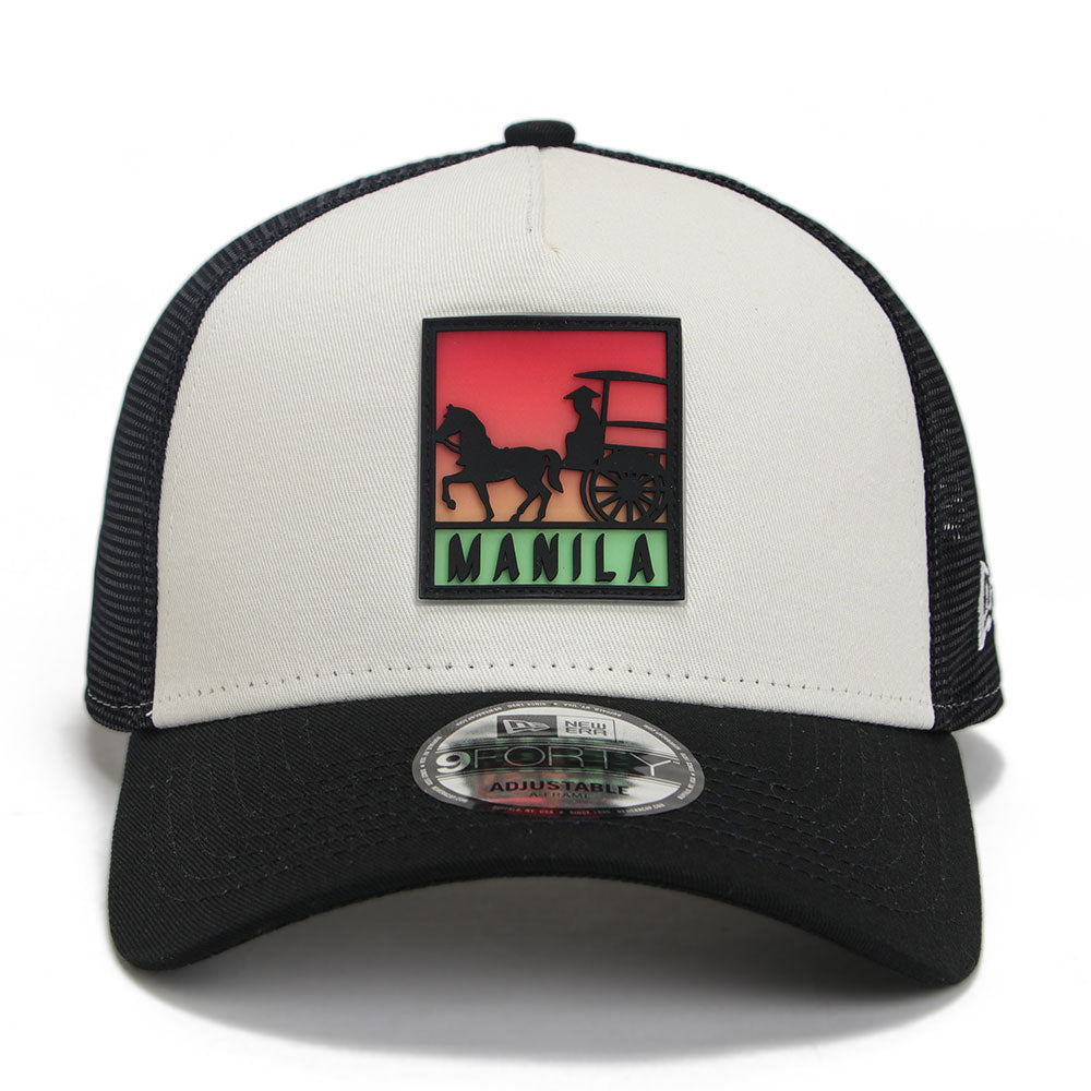 New Era Kalesa PH Exclusive Chrome White Black 9FORTY A-Frame Trucker Snapback Cap