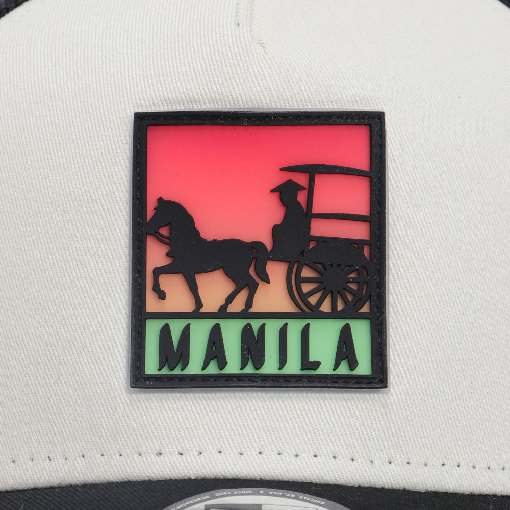 New Era Kalesa PH Exclusive Chrome White Black 9FORTY A-Frame Trucker Snapback Cap