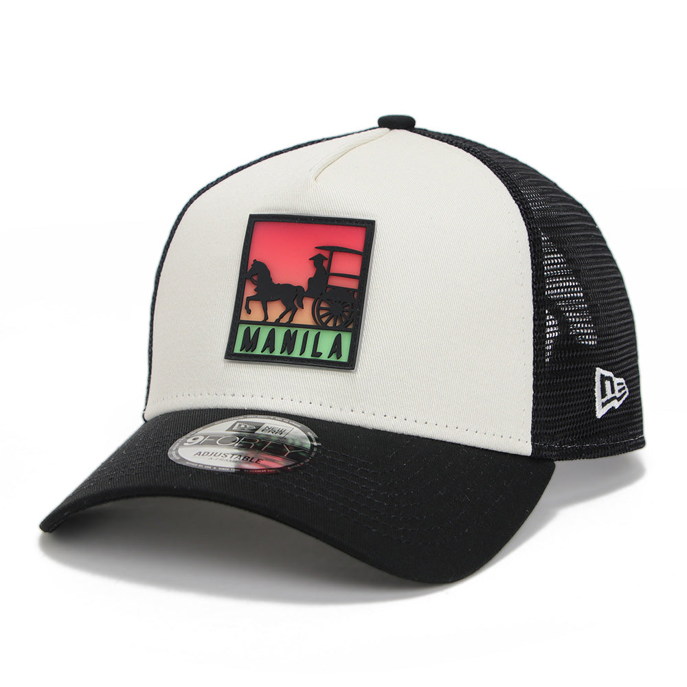 New Era Kalesa PH Exclusive Chrome White Black 9FORTY A-Frame Trucker Snapback Cap