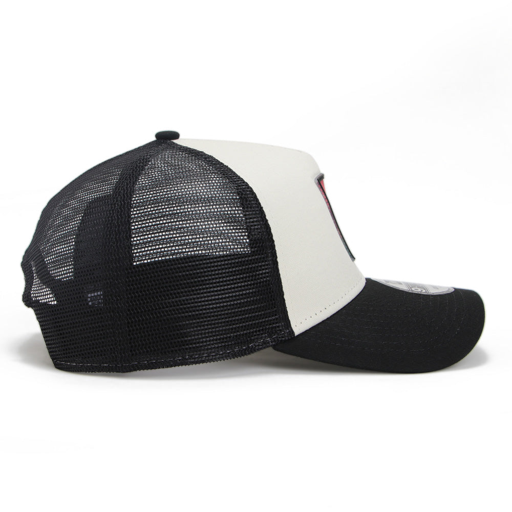 New Era Kalesa PH Exclusive Chrome White Black 9FORTY A-Frame Trucker Snapback Cap