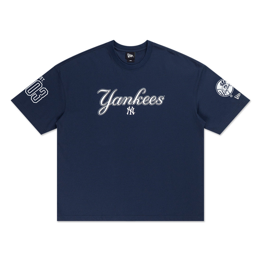 New Era New York Yankees Script Logo Oceanside Blue COOLERA Short Sleeve T-Shirt