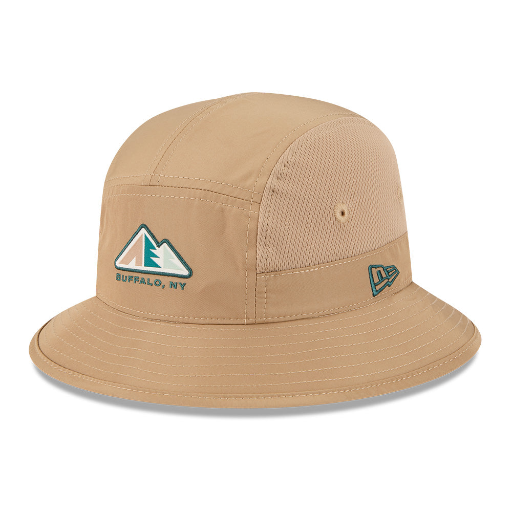 New Era Outdoor Mountain Logo SS26 Khaki Sports Bucket Hat