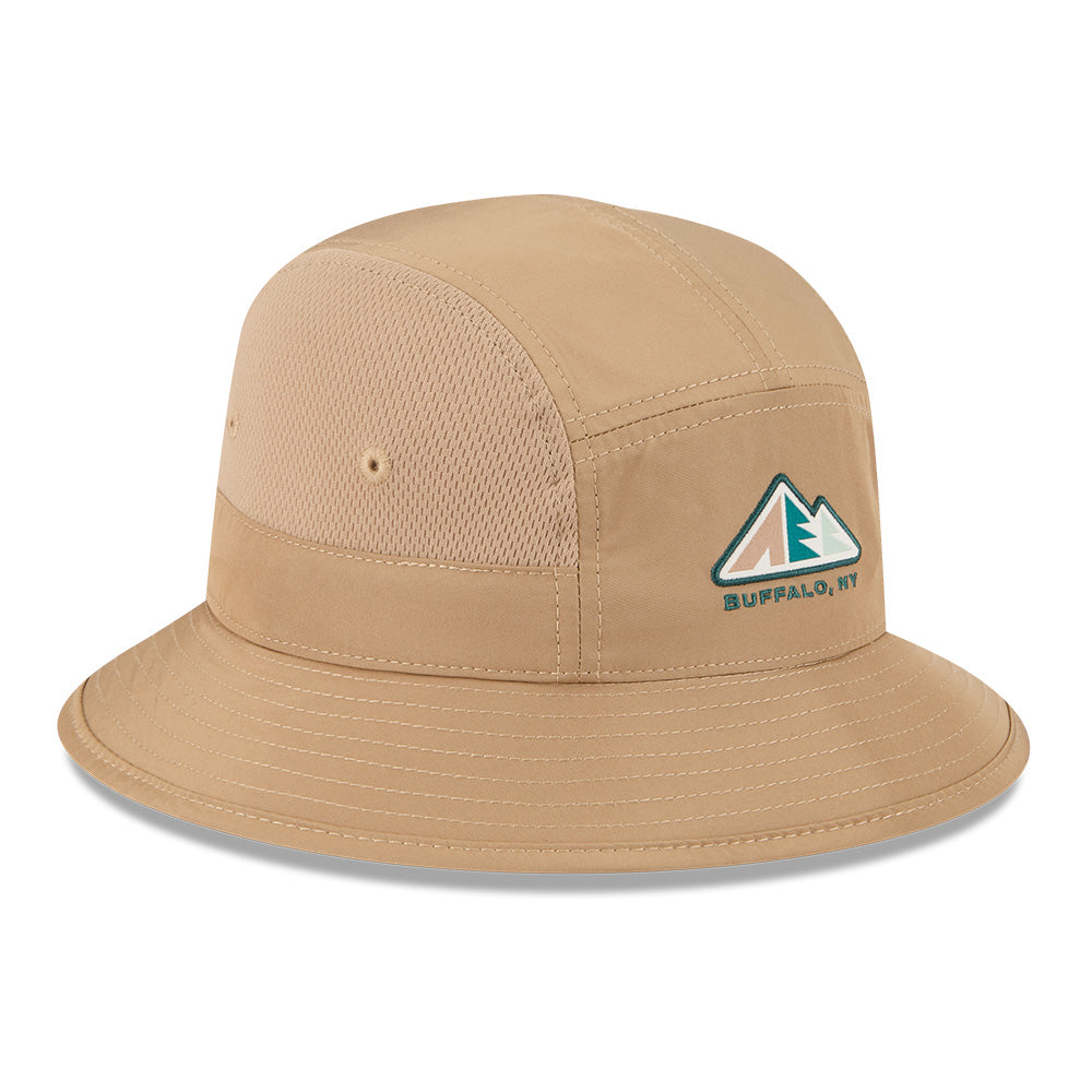 New Era Outdoor Mountain Logo SS26 Khaki Sports Bucket Hat