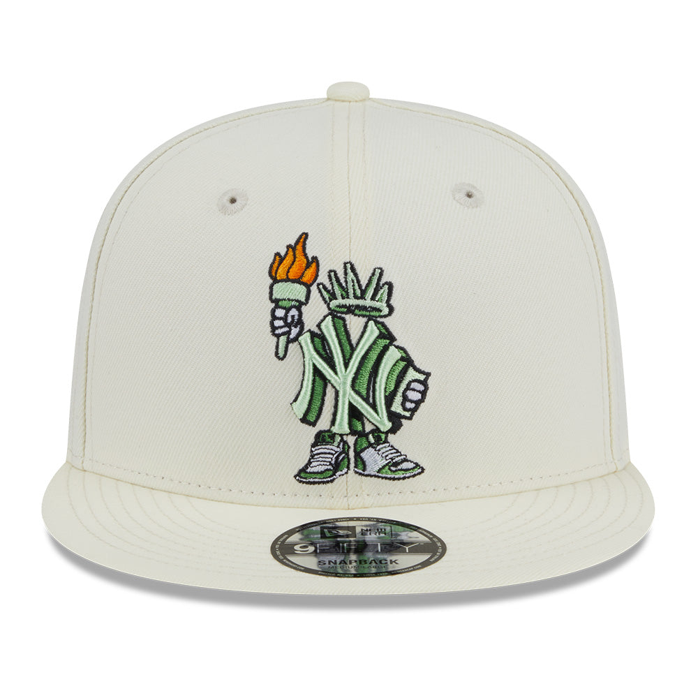 New Era New York Yankees Major League Baseball Cartoon Chrome White 9FIFTY Snapback Cap