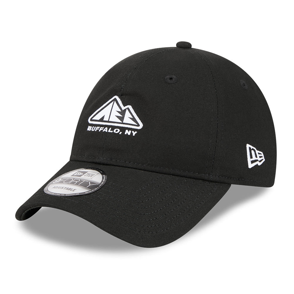 New Era Outdoor Mountain Logo SS26 Black 9FORTY Unstructured Adjustable Cap