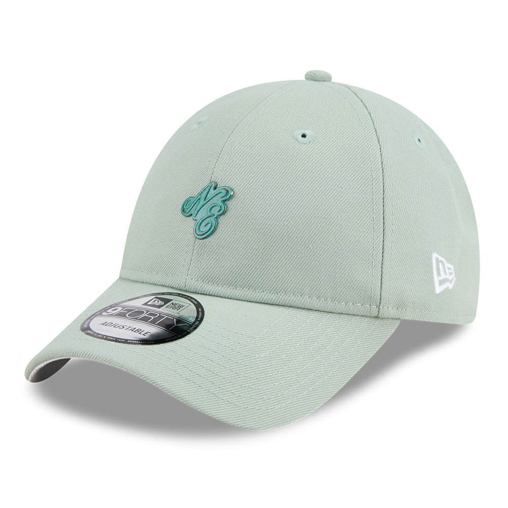New Era NE Script Metal Bronze Badge Everest Green 9FORTY Unstructured Adjustable Cap