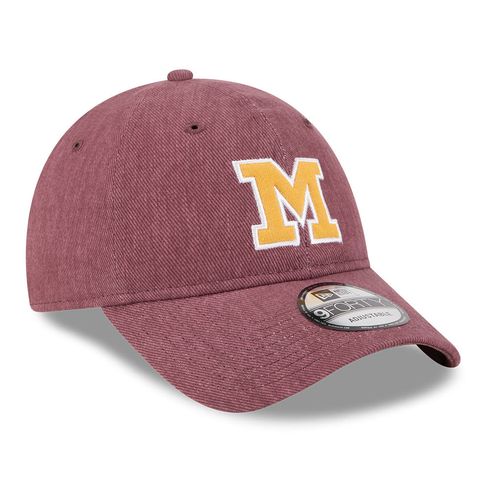 New Era Milwaukee Brewers Varsity Burgundy 9FORTY Unstructured Adjustable Cap