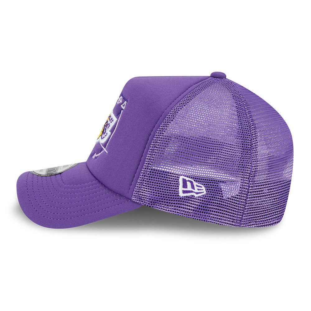 Los Angeles Lakers NBA Street Game Purple 9FORTY A-Frame Trucker Snapback Cap