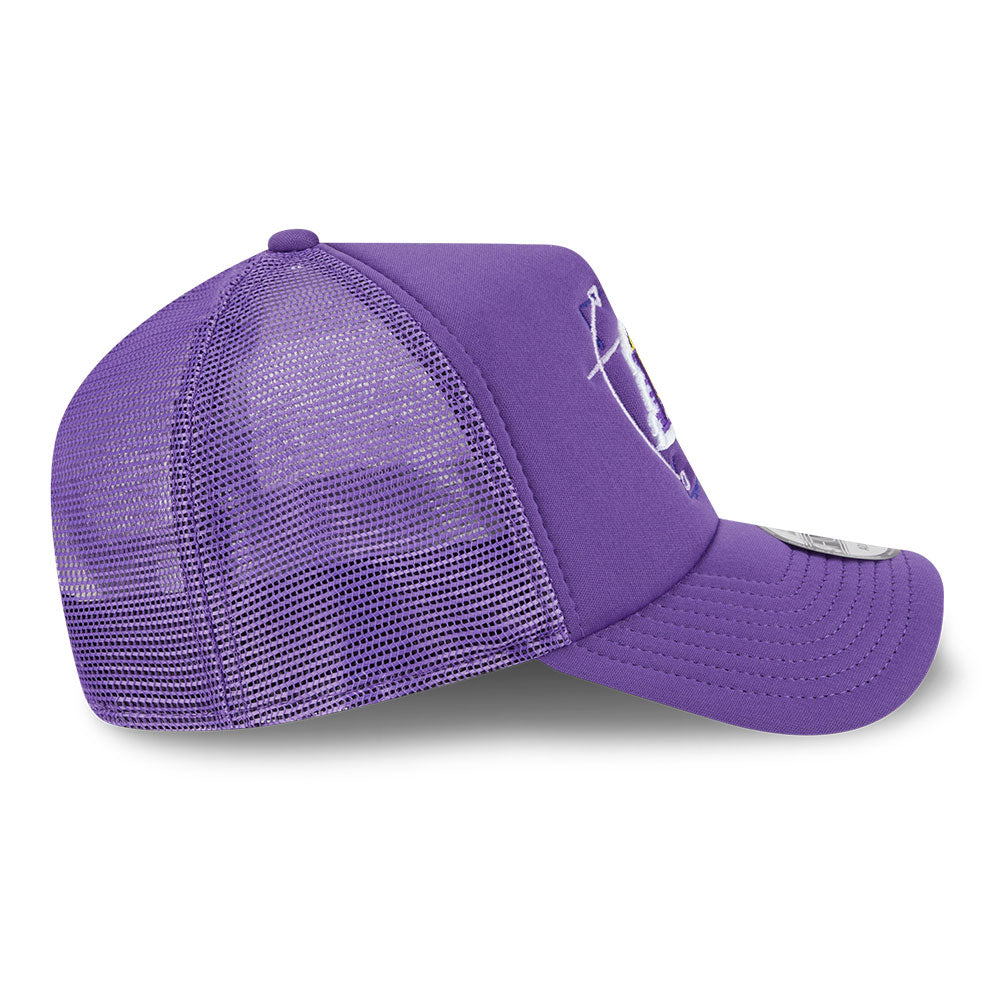 Los Angeles Lakers NBA Street Game Purple 9FORTY A-Frame Trucker Snapback Cap
