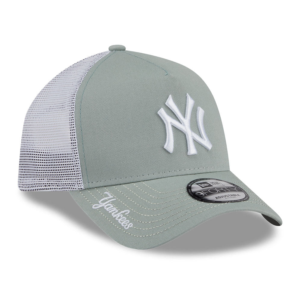 New Era New York Yankees Color Era SS26 Everest Green White 9FORTY A-Frame Trucker Cap