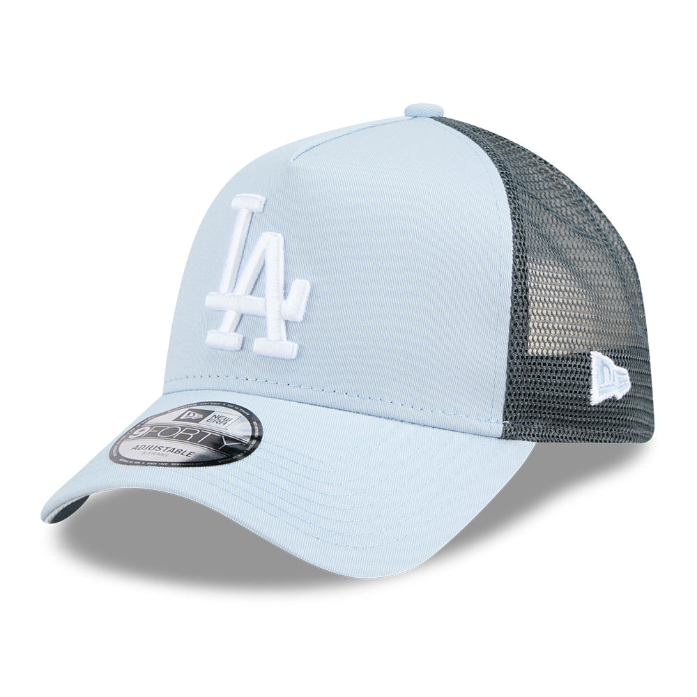 New Era Los Angeles Dodgers Color Era SS26 Soft Blue Multi 9FORTY Trucker A-Frame Adjustable Cap