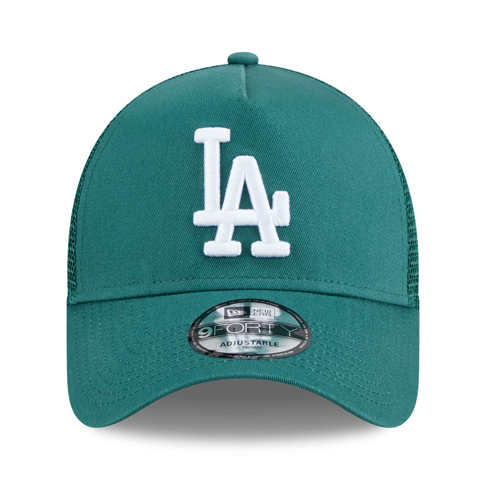 New Era Los Angeles Dodgers Color Era SS26 Pine Needle Green 9FORTY Trucker A-Frame Adjustable Cap