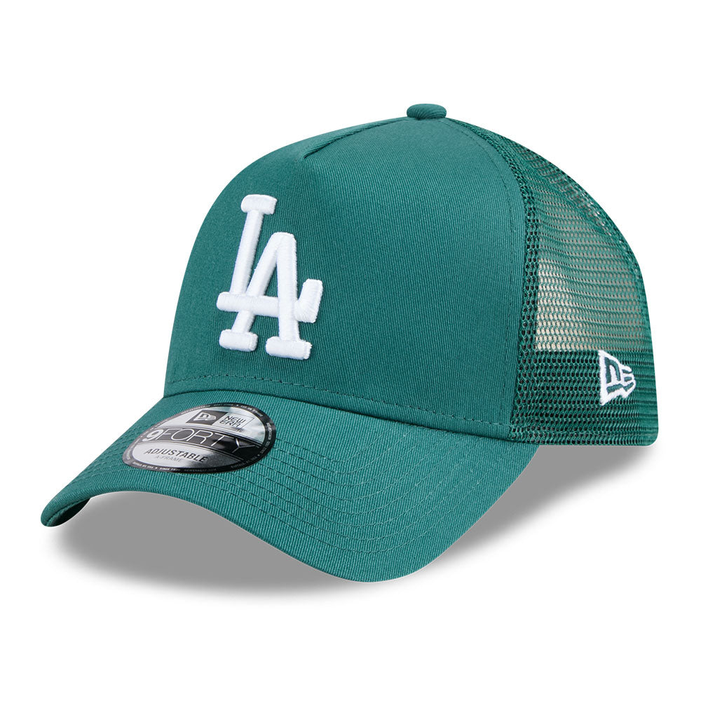 New Era Los Angeles Dodgers Color Era SS26 Pine Needle Green 9FORTY Trucker A-Frame Adjustable Cap
