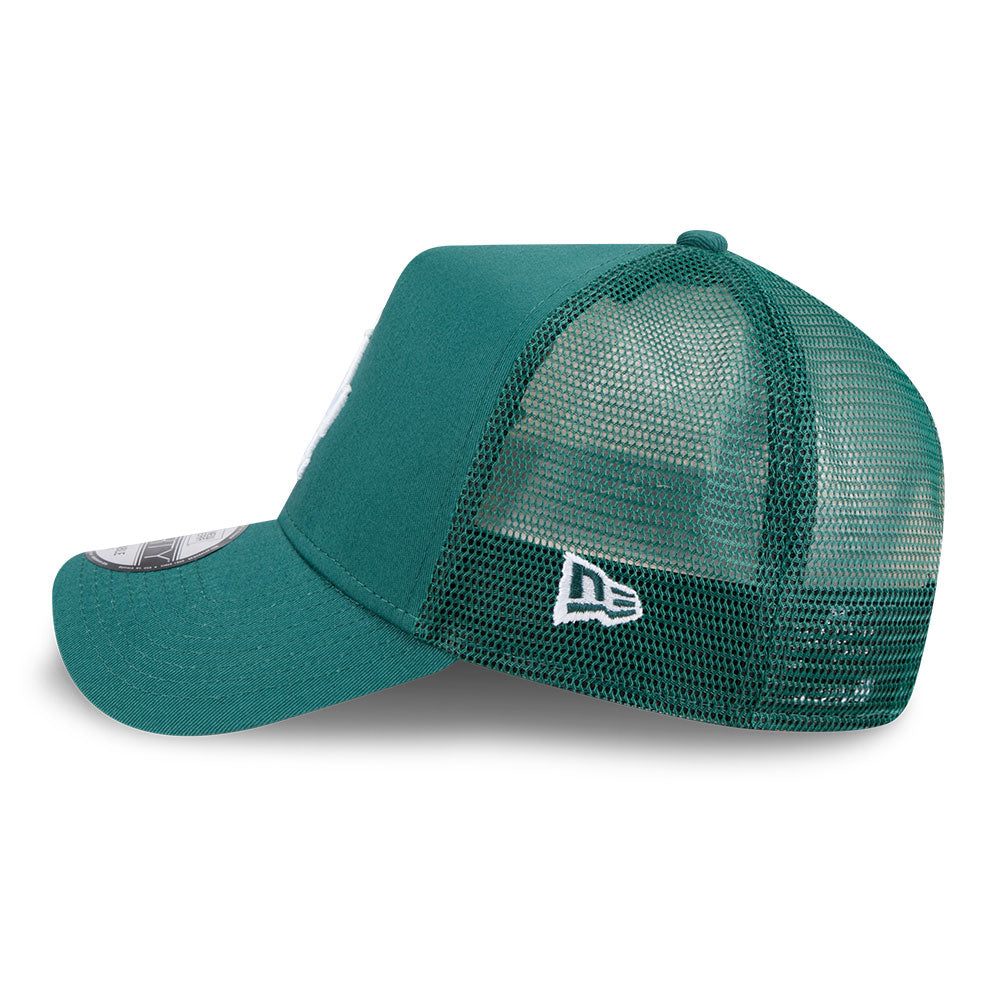 New Era Los Angeles Dodgers Color Era SS26 Pine Needle Green 9FORTY Trucker A-Frame Adjustable Cap