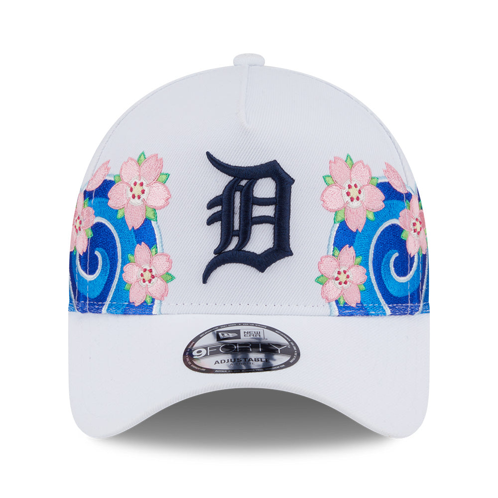 New Era Detroit Tigers Sakura Pack SS26 White 9FORTY A-Frame Adjustable Cap