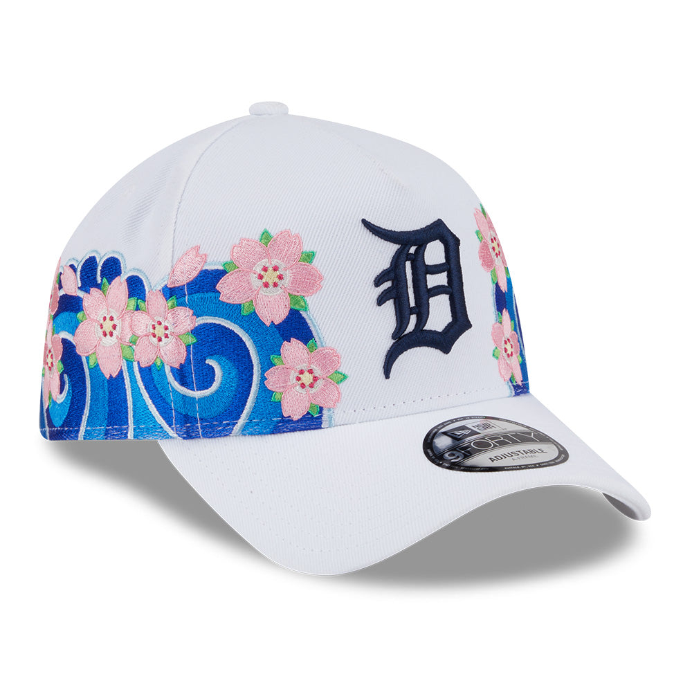 New Era Detroit Tigers Sakura Pack SS26 White 9FORTY A-Frame Adjustable Cap