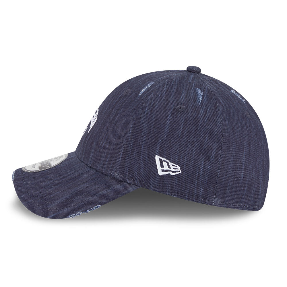New Era Wordmark Street Archived Black Cross Panels Grungy Navy 9FORTY Adjustable Cap