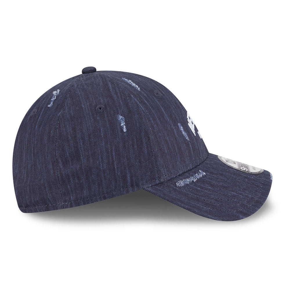 New Era Wordmark Street Archived Black Cross Panels Grungy Navy 9FORTY Adjustable Cap