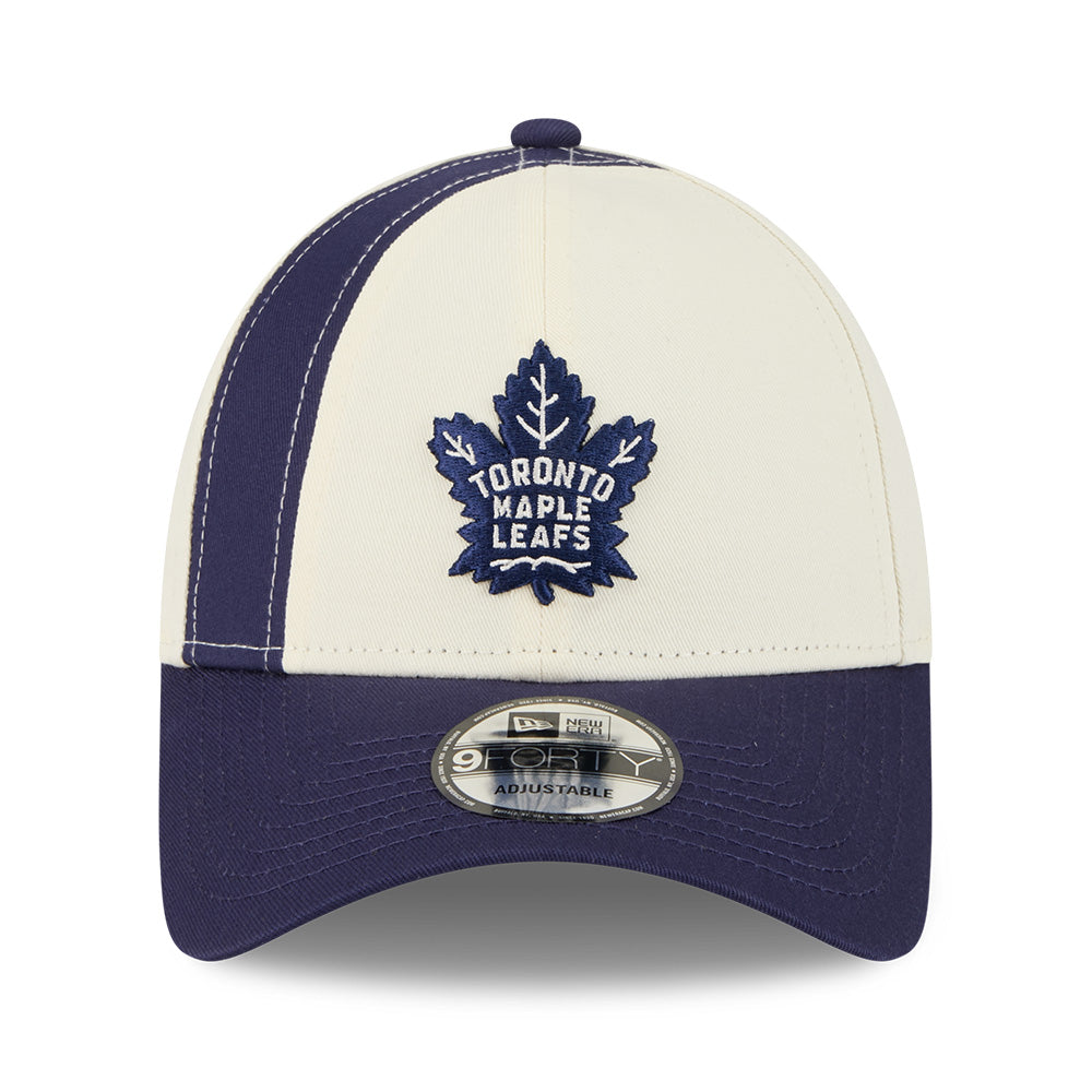 New Era Toronto Maple Leafs Ice Chrome White Light Navy 9FORTY Adjustable Cap