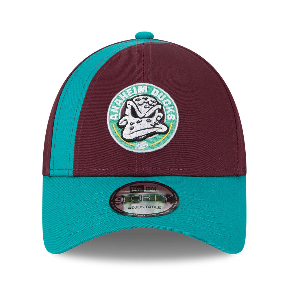 New Era Anaheim Ducks Ice Maroon Northwest Green 9FORTY Adjustable Cap