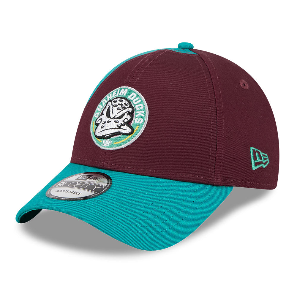 New Era Anaheim Ducks Ice Maroon Northwest Green 9FORTY Adjustable Cap