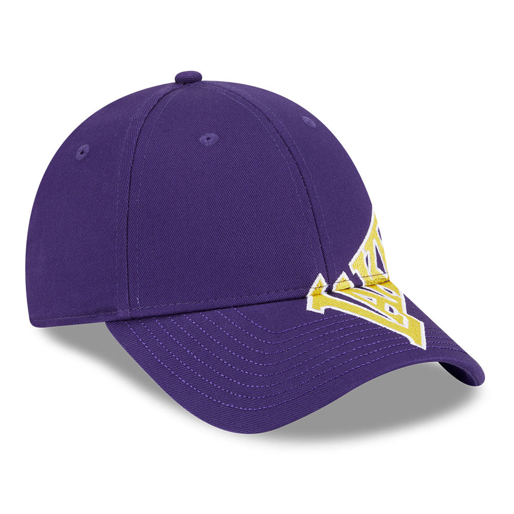 New Era Los Angeles Lakers Mix League Cross Panels Purple 9FORTY Adjustable Cap