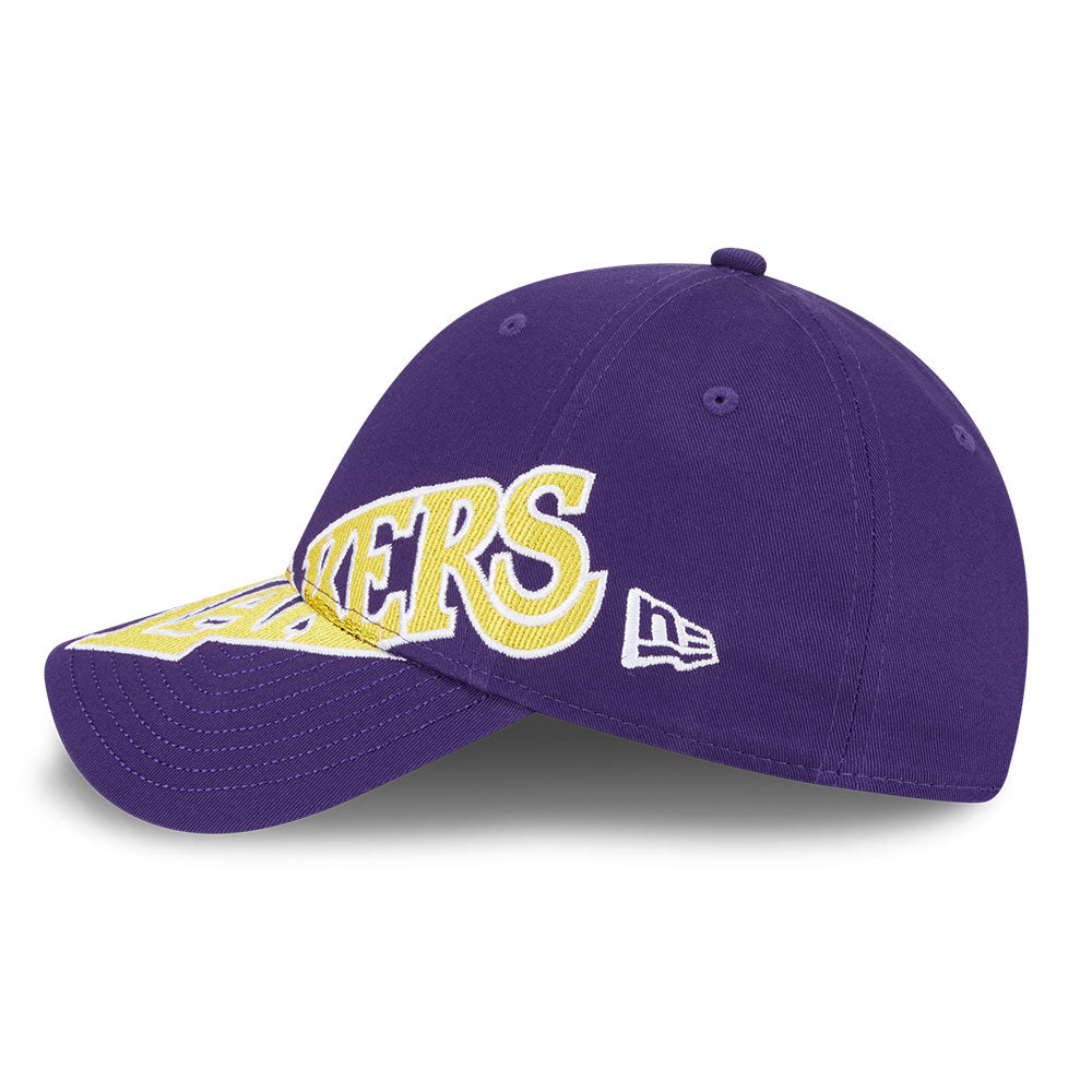 New Era Los Angeles Lakers Mix League Cross Panels Purple 9FORTY Adjustable Cap