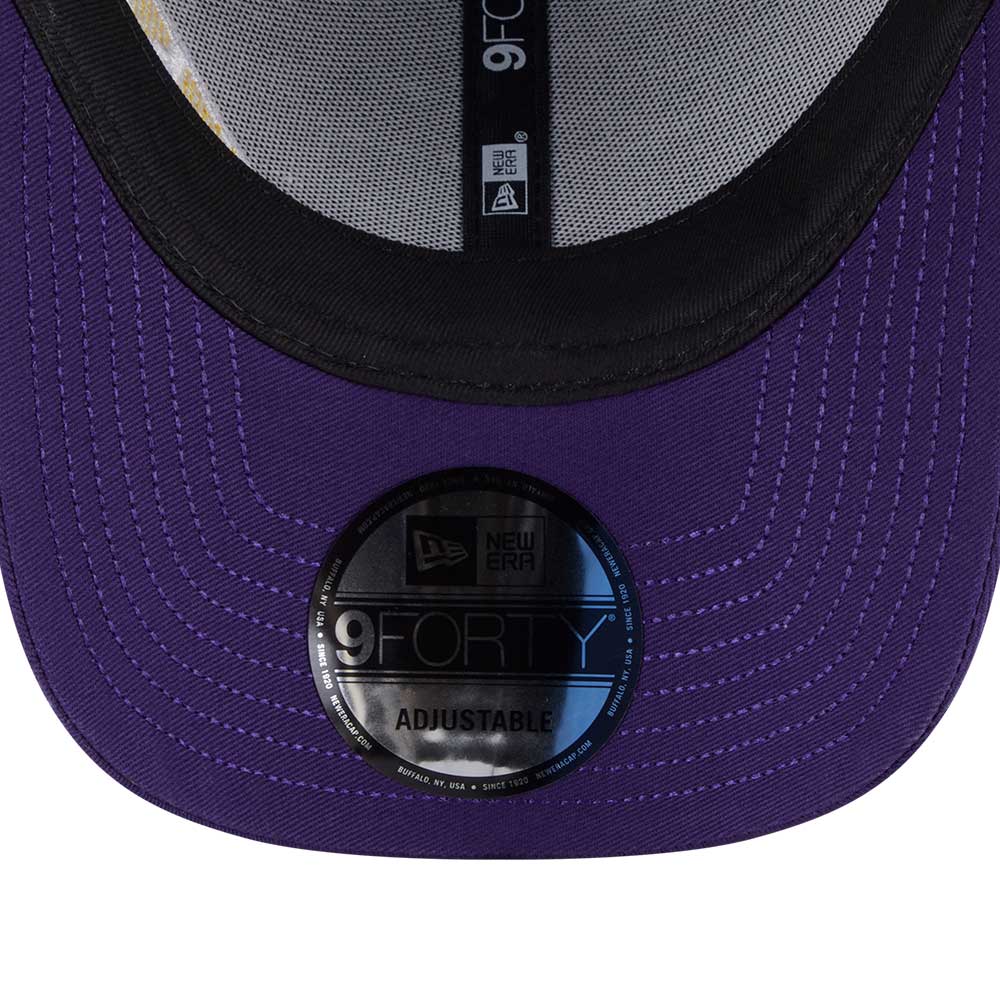 New Era Los Angeles Lakers Mix League Cross Panels Purple 9FORTY Adjustable Cap