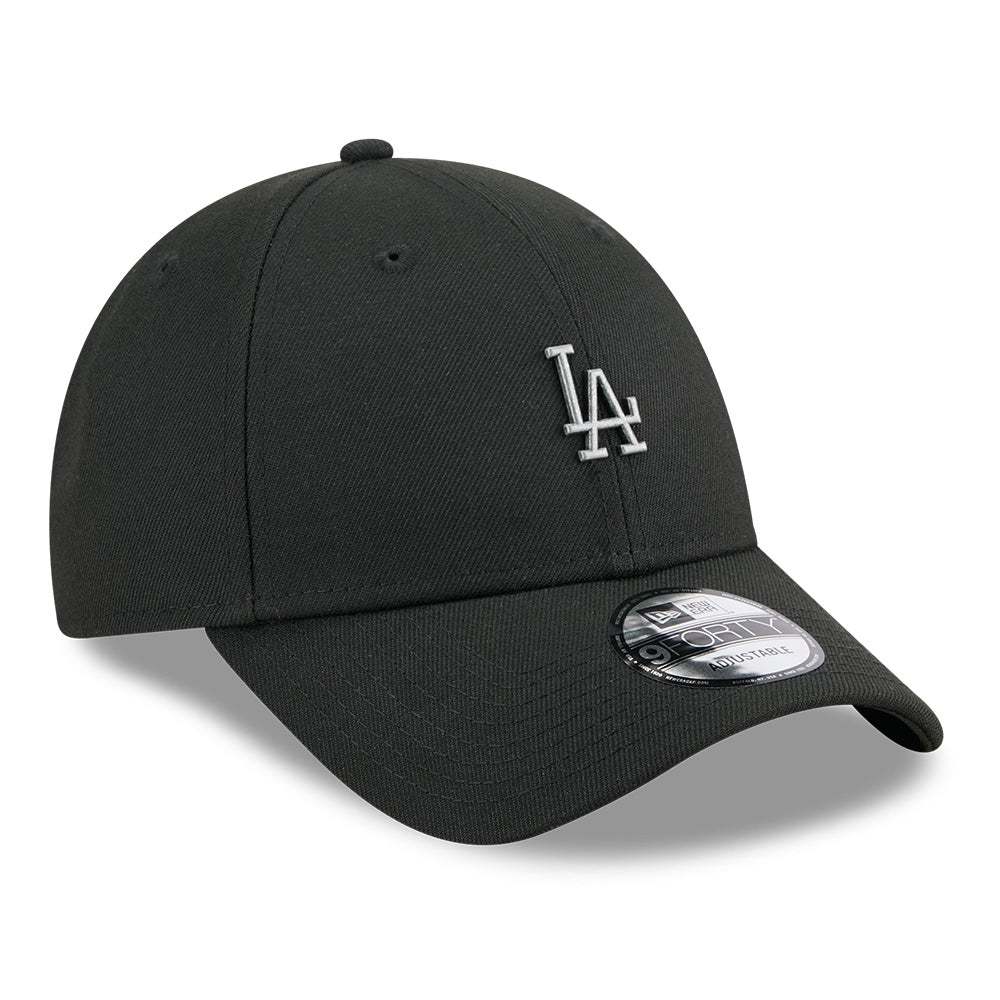 New Era Los Angeles Dodgers Rough Mini Metal Badge SS26 Black 9FORTY Adjustable Cap