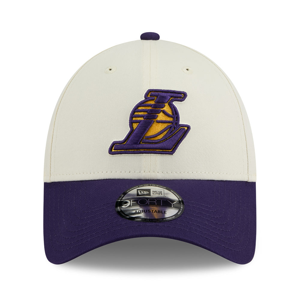 New Era Los Angeles Lakers League Mix Game Day Chrome White Purple 9FORTY Adjustable Cap