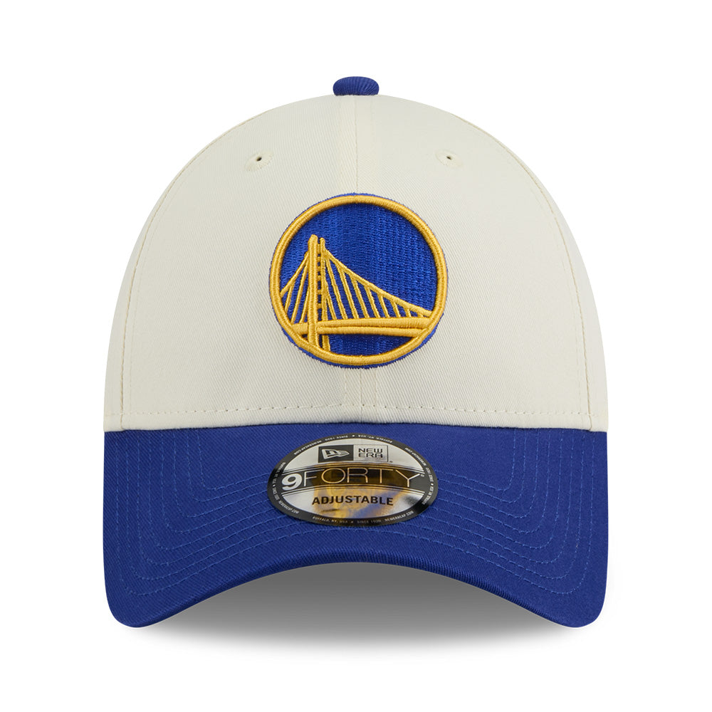 New Era Golden State Warriors League Mix Game Day Chrome White Blue 9FORTY Adjustable Cap