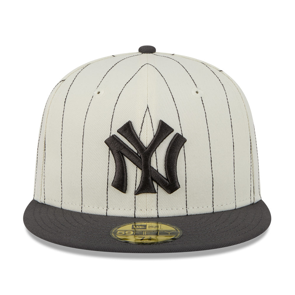 New York Yankees 5950 Pack Stripes Chrome White 59FIFTY Fitted Cap