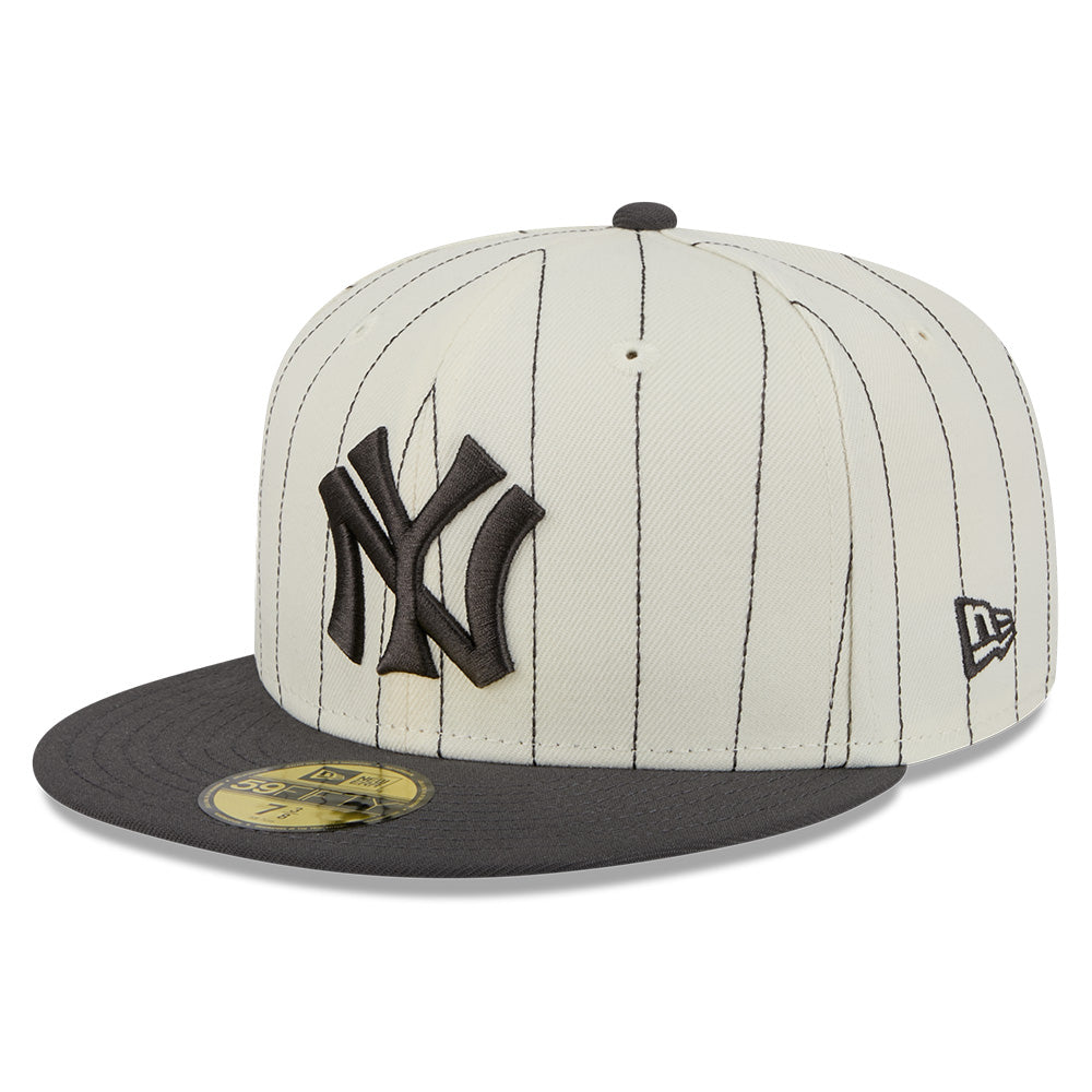 New York Yankees 5950 Pack Stripes Chrome White 59FIFTY Fitted Cap