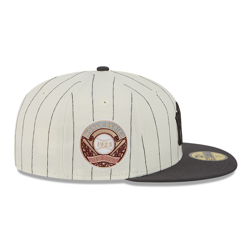 New York Yankees 5950 Pack Stripes Chrome White 59FIFTY Fitted Cap