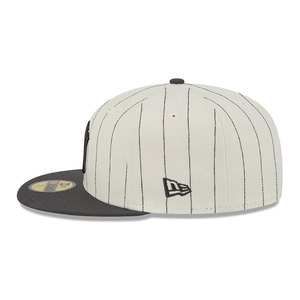 New York Yankees 5950 Pack Stripes Chrome White 59FIFTY Fitted Cap
