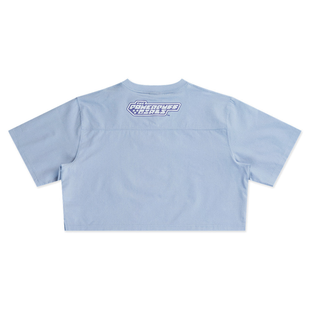 New Era x The Power Puff Girls Bubbles Blue Women Crop Americal Football Jersey