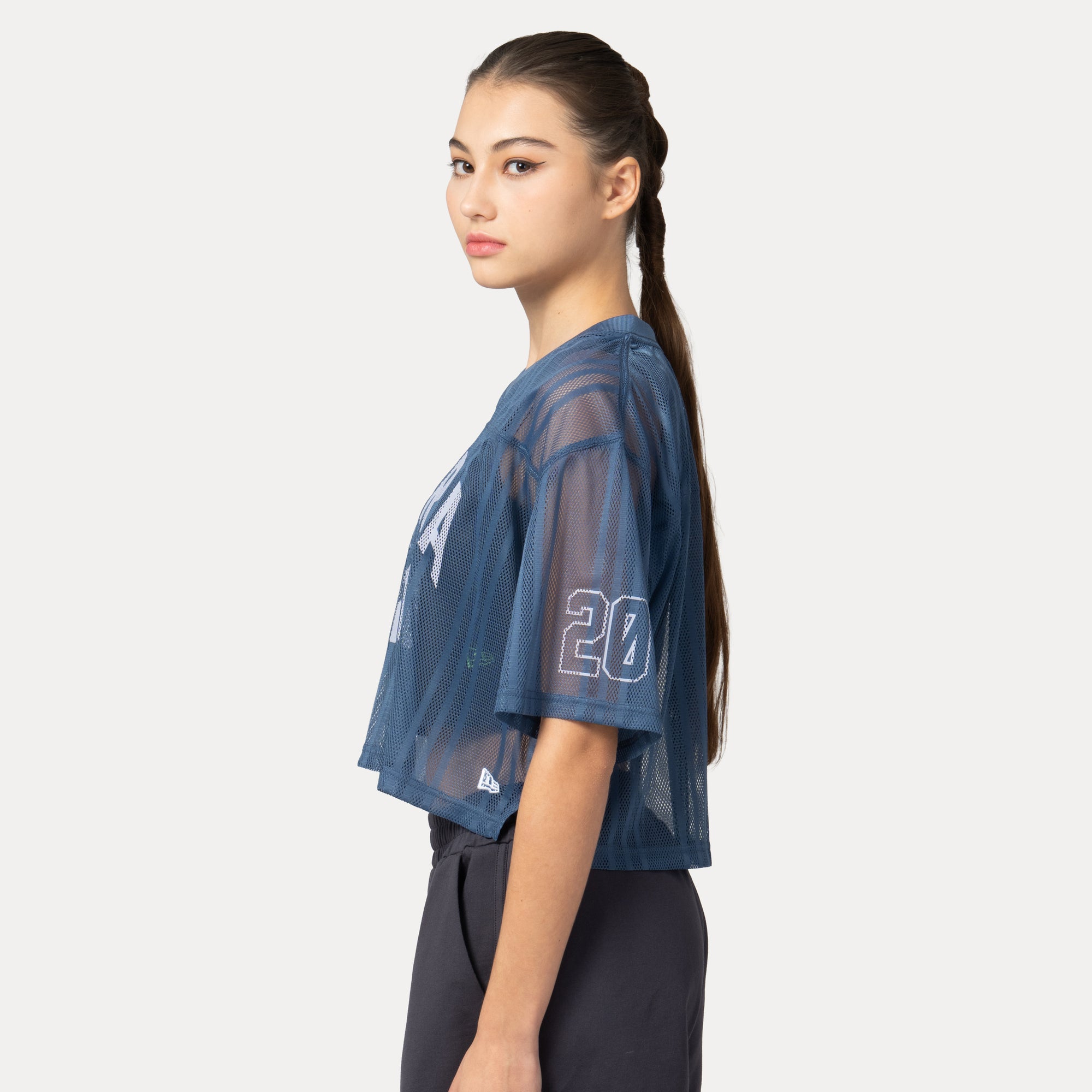 New Era 1920 Wordmark Street Archived Oceanside Blue Women Crop American Football Jersey