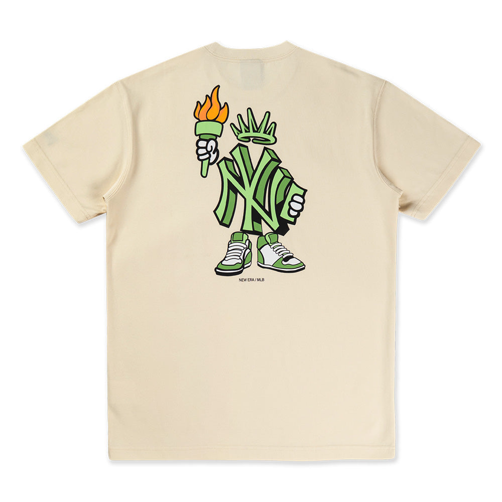Major League Baseball Cartoon Chrome White COOLERA Short Sleeve T-Shirt