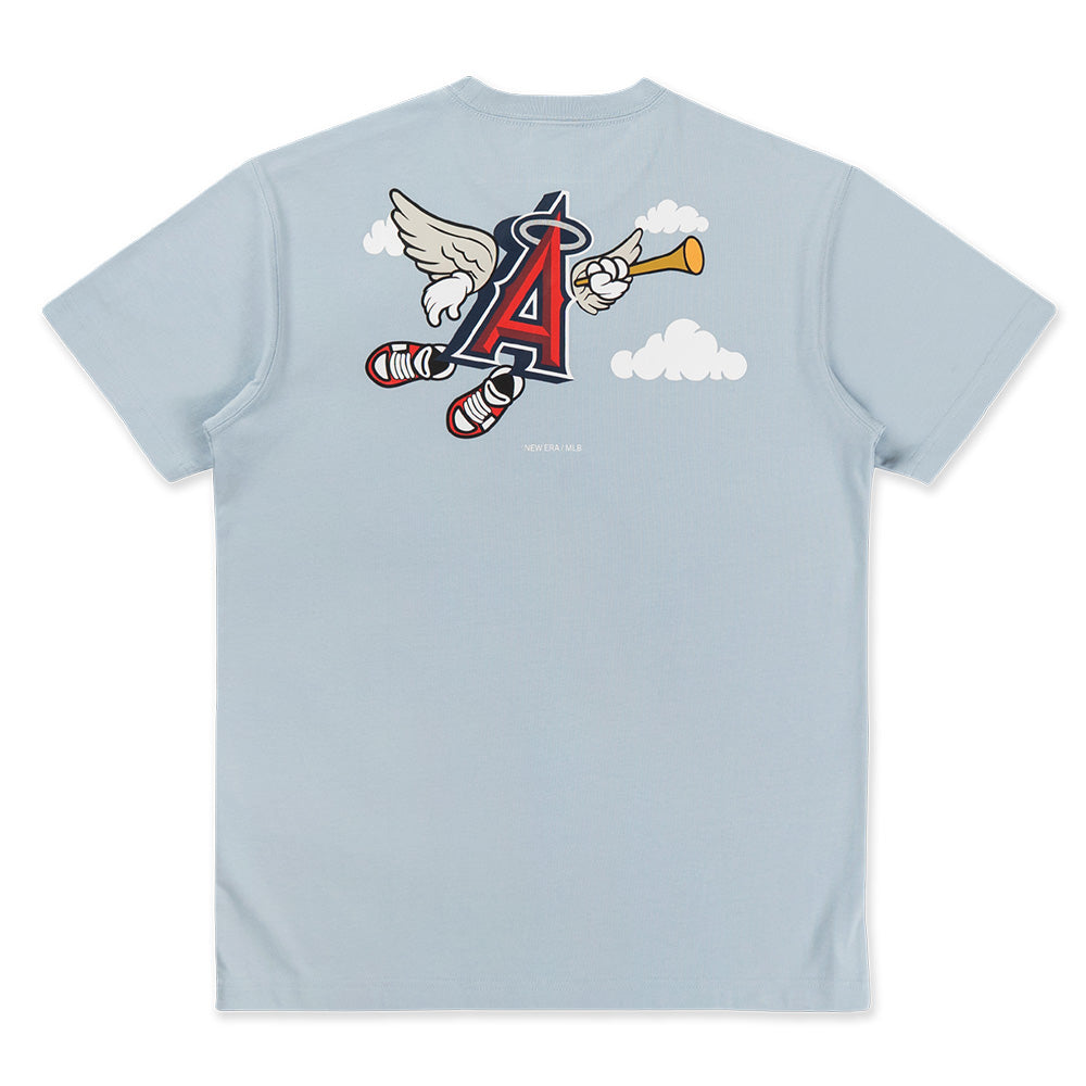 New Era Los Angeles Angels Major League Baseball Cartoon Soft Blue COOLERA Short Sleeve T-Shirt