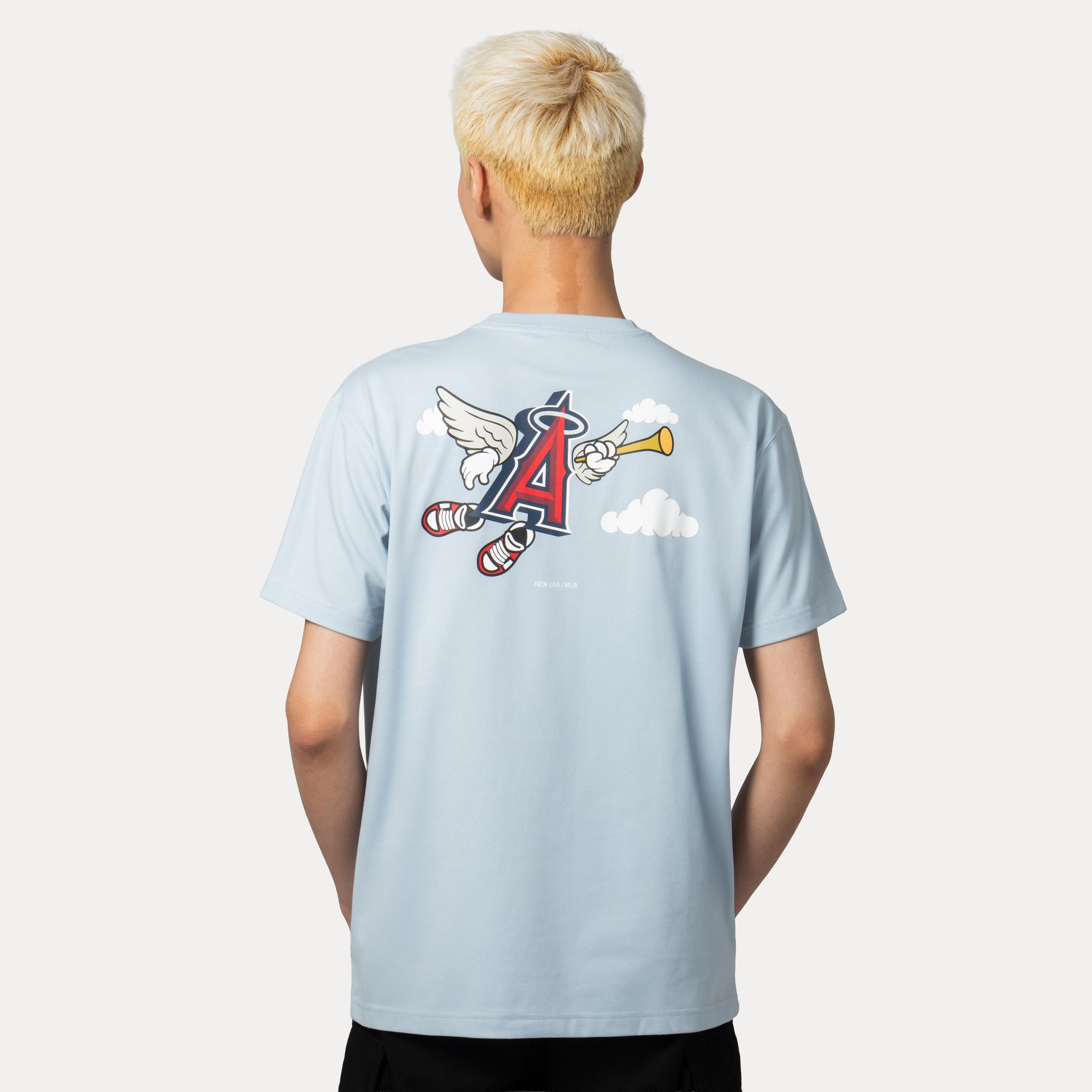 New Era Los Angeles Angels Major League Baseball Cartoon Soft Blue COOLERA Short Sleeve T-Shirt