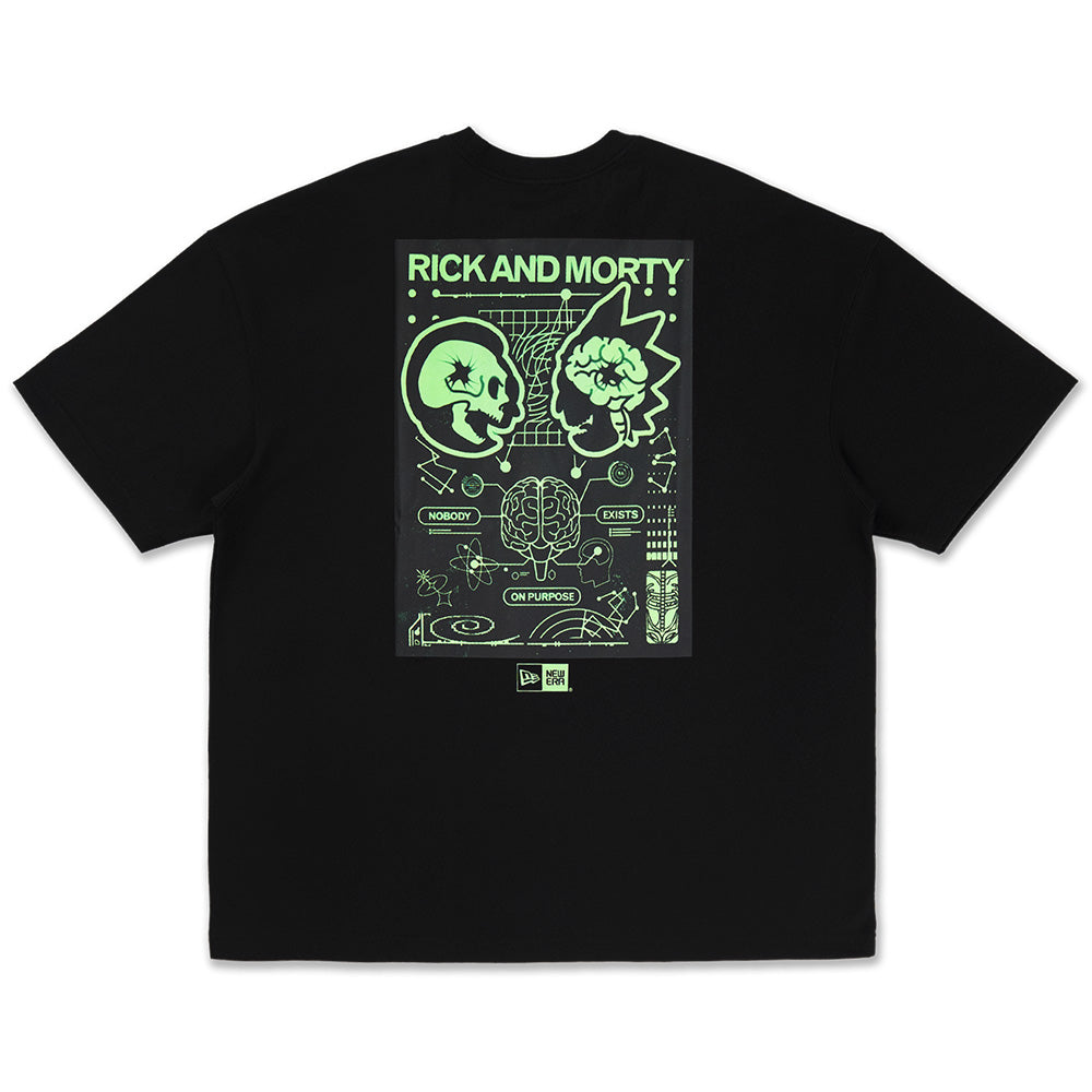 New Era x Rick & Morty Black COOLERA Oversized Short Sleeve T-Shirt