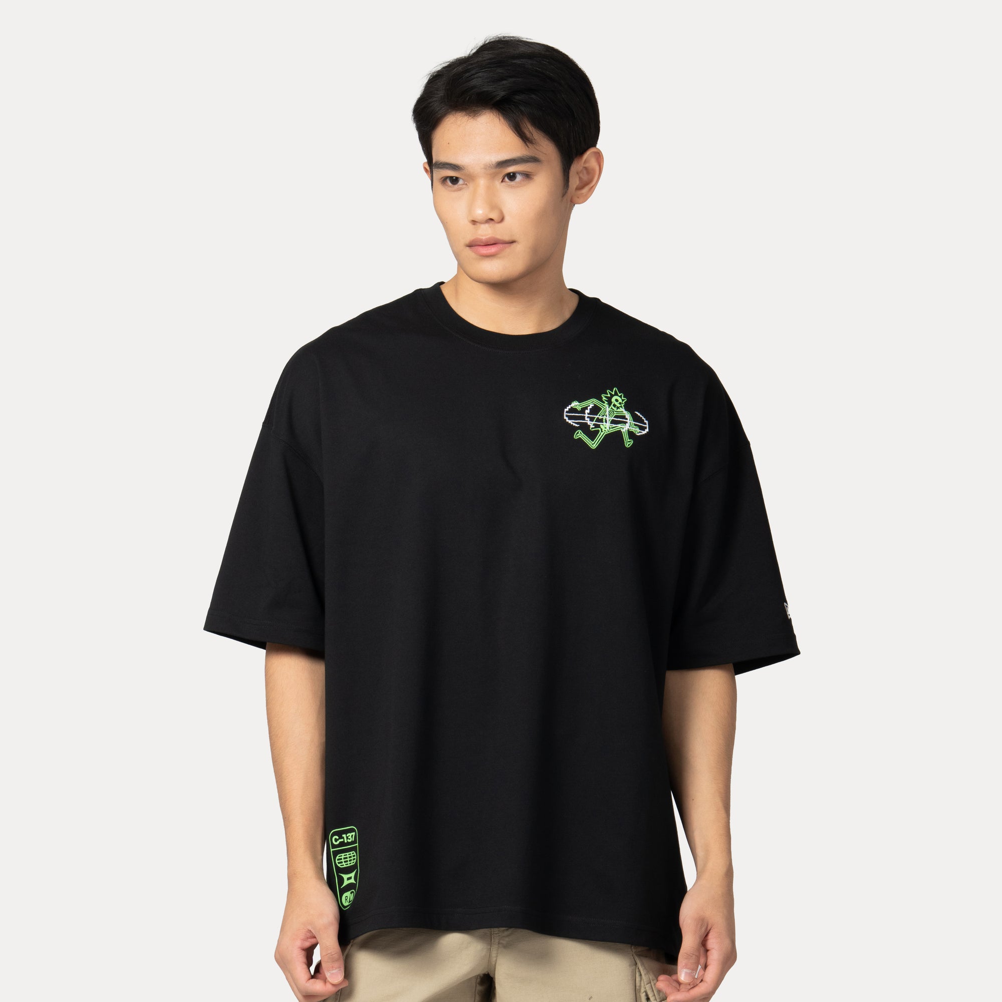 New Era x Rick & Morty Black COOLERA Oversized Short Sleeve T-Shirt