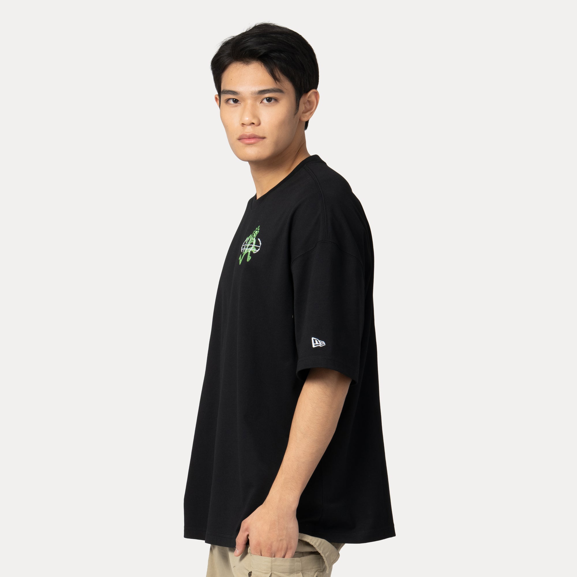 New Era x Rick & Morty Black COOLERA Oversized Short Sleeve T-Shirt
