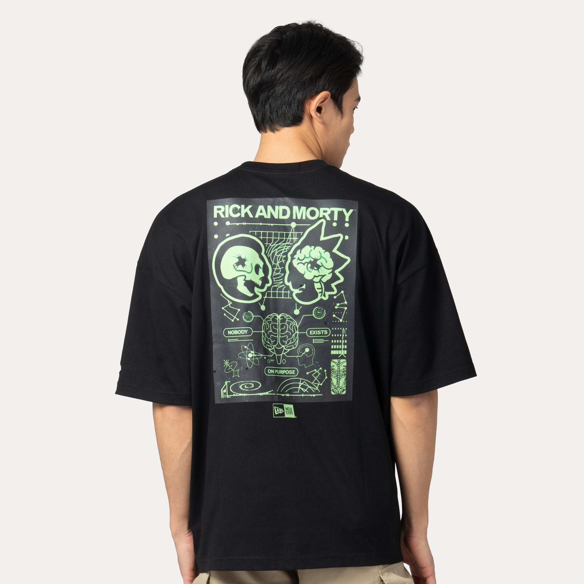 New Era x Rick & Morty Black COOLERA Oversized Short Sleeve T-Shirt