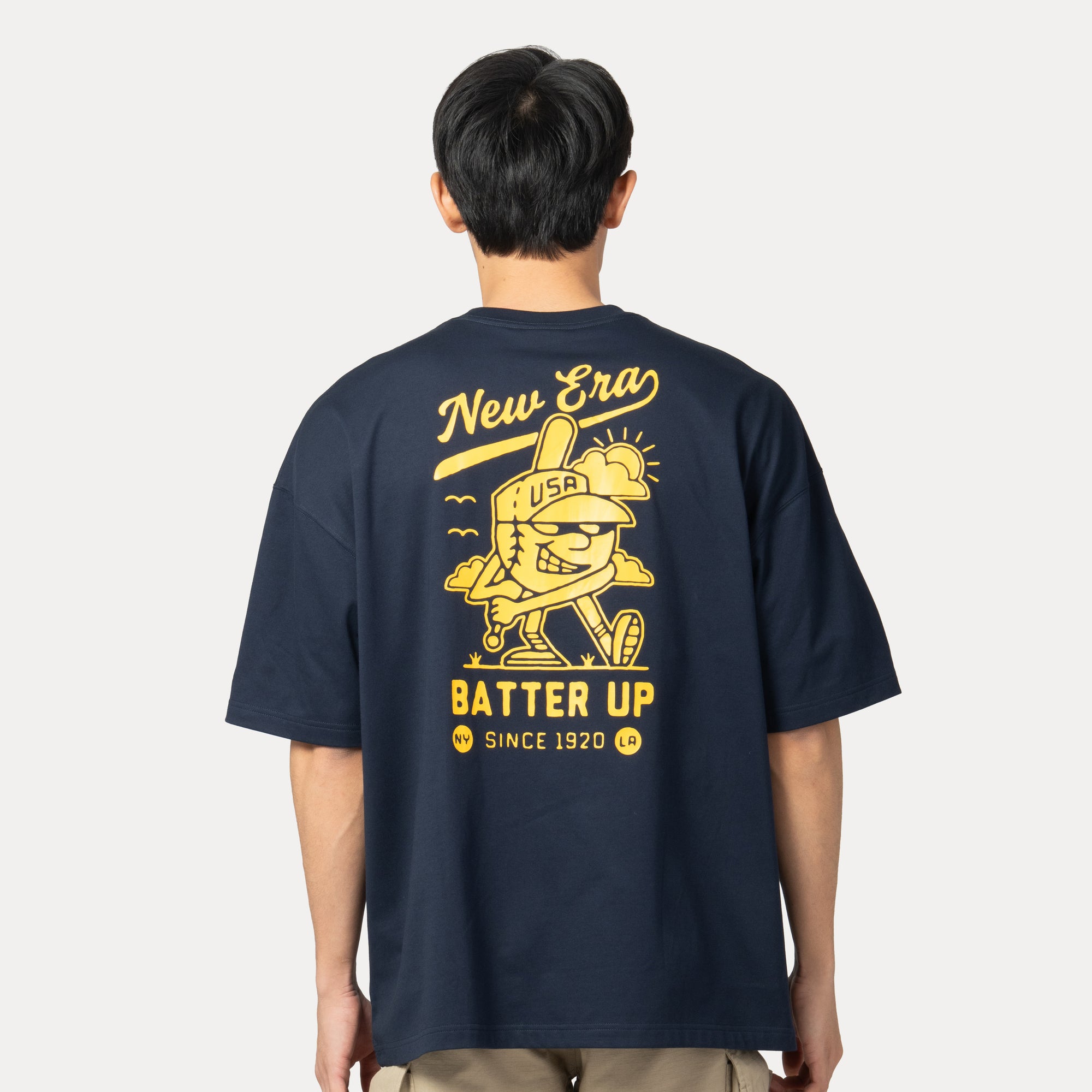 New Era Wordmark Graphic Pack Navy COOLERA Oversized Short Sleeve T-Shirt