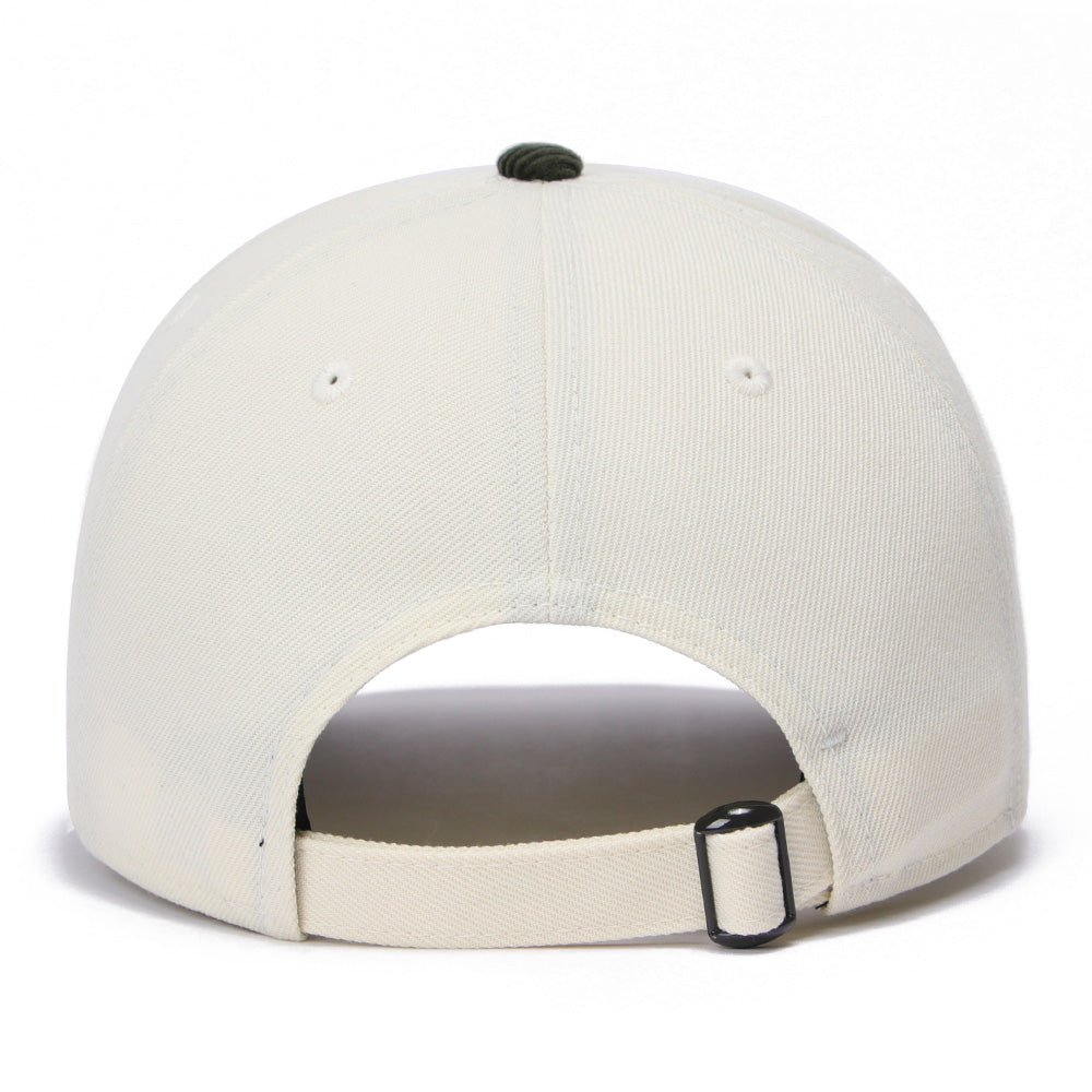 New Era Script Logo Chrome White Dark Green Corduroy 9FORTY A-Frame Adjustable Cap